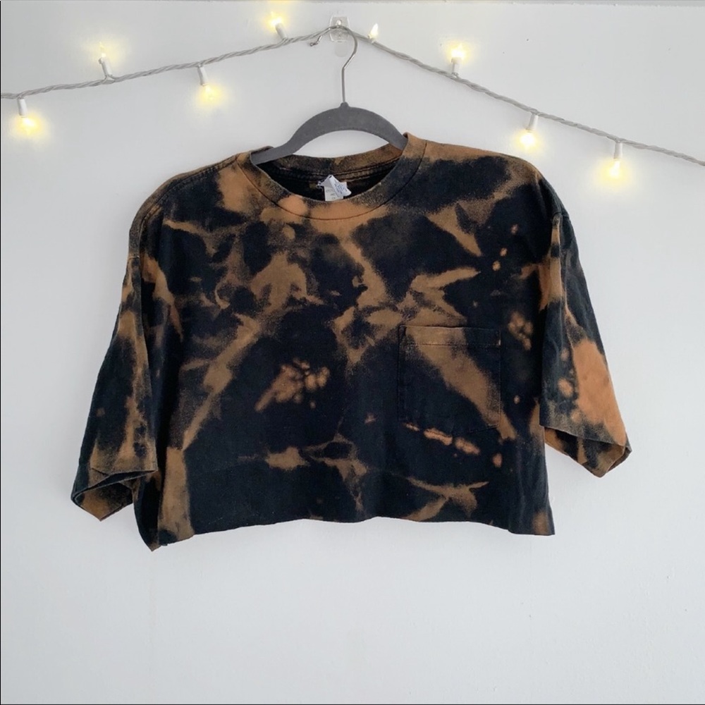 Custom bleach dyed and cropped T-shirt